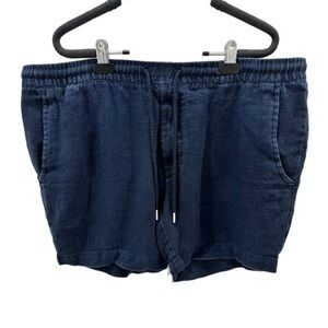 FAR AFIELD Men linen navy blue Shorts